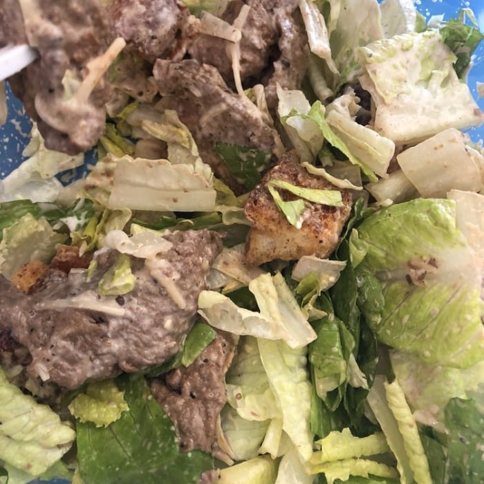 Steak Tip Caesar Salad.